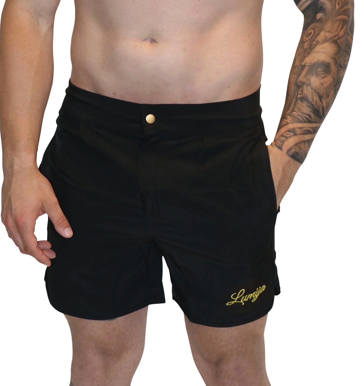 Luke Swim Shorts - Long Length in Black