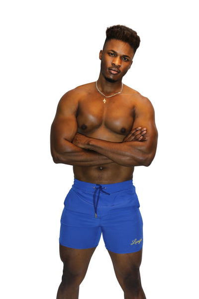 Alessandro Swim Shorts - Medium Length in Blue