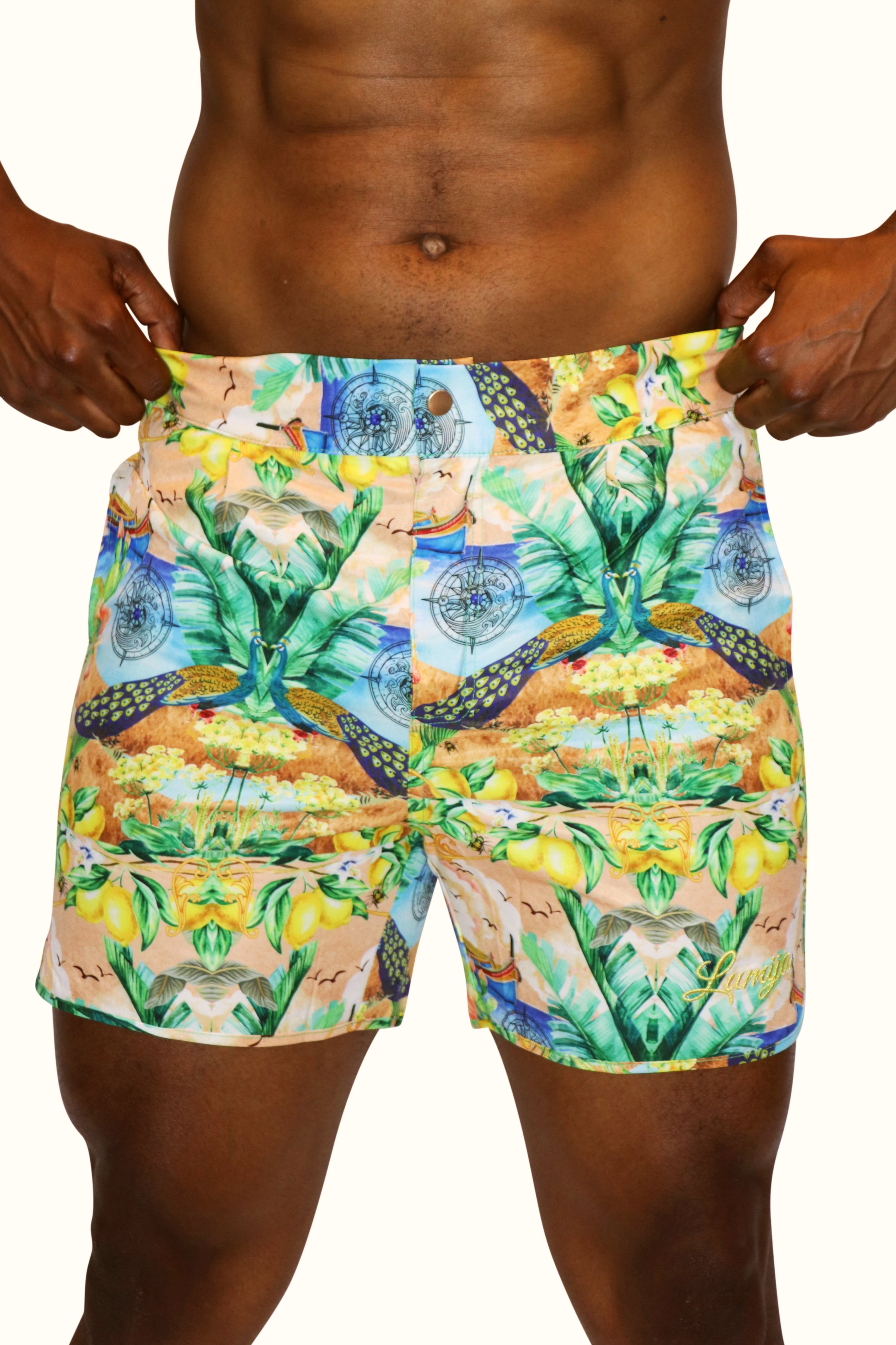 Luke Swim Shorts - Long Length in Luzzu Print – Lumija Swimwear