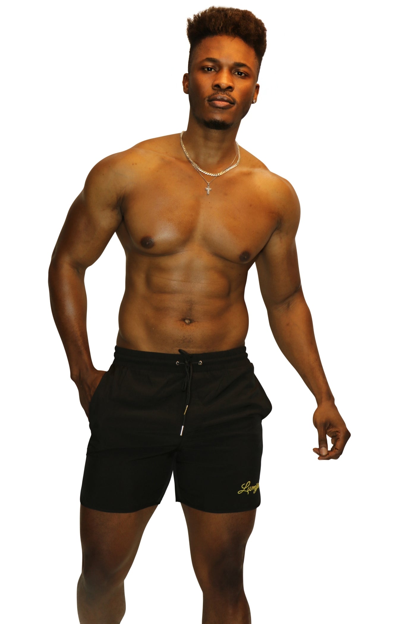 Alessandro Swim Shorts - Medium Length in Black