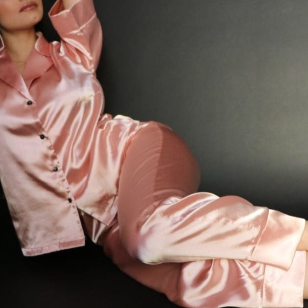 Silk Satin Trousers Pink Quartz